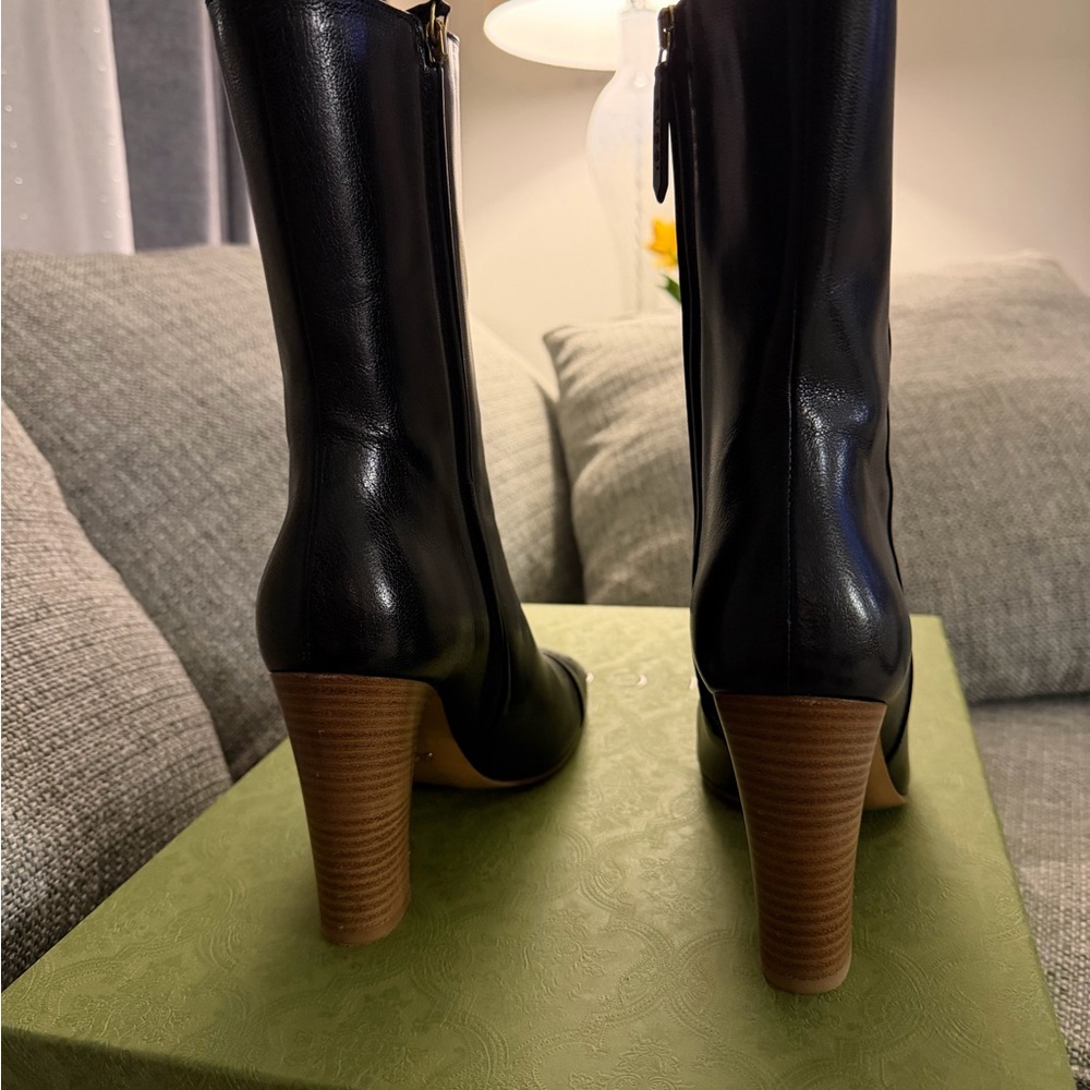 Gucci Black Heeled Leather Boots - Picture 2 of 6